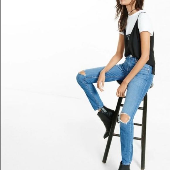 EXPRESS SKINNY DISTRESSED JEANS 2 and 4